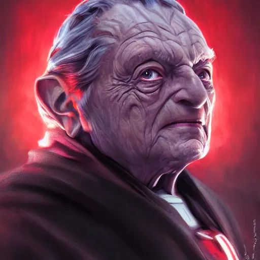 Image similar to Portrait of George Soros as Darth Sidious from star wars, made by stanly artgerm lau, wlop, rossdraws, james jean, andrei riabovitchev ,marc simonetti