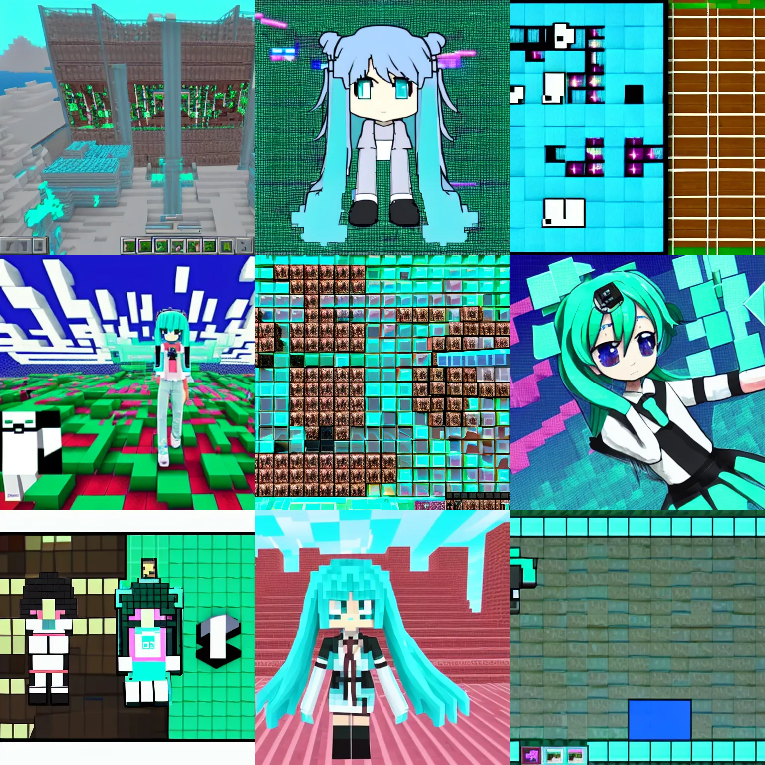 Image similar to hatsune miku programming minecraft