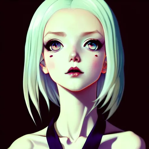 Image similar to a beautiful slim shy blonde goth girl ignores you, art by ilya kuvshinov and lois van baarle and ross tran and range murata and artgerm and andy warhol, norman rockwell, digital art, highly detailed, profile picture, intricate, sharp focus, mystical trending on artstation hq, deviantart, pinterest, unreal engine 5, 4 k uhd image