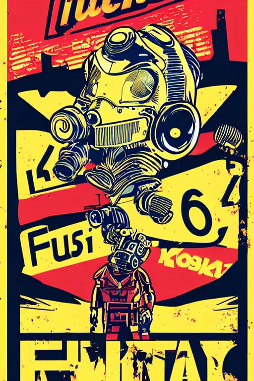 Image similar to fallout 7 6 retro futurist illustration art by butcher billy, sticker, colorful, illustration, highly detailed, simple, smooth and clean vector curves, no jagged lines, vector art, smooth andy warhol style