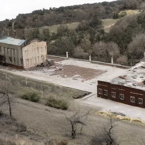 Prompt: a vintage abandoned filmset investigated by curious robobots