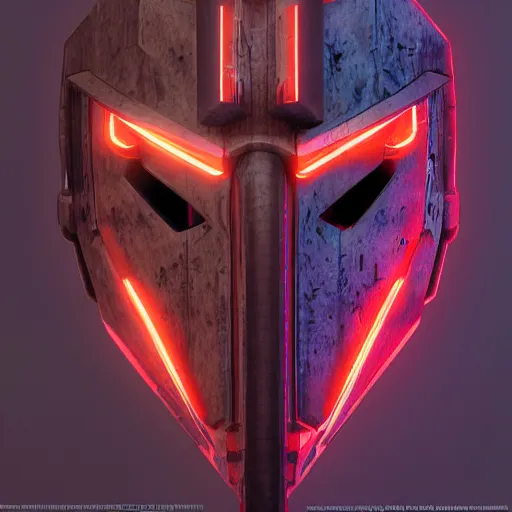 Prompt: cyberpunk viking helmet mask robot ninja illumination ray tracing hdr fanart arstation by sung choi and eric pfeiffer and gabriel garza and casper konefal