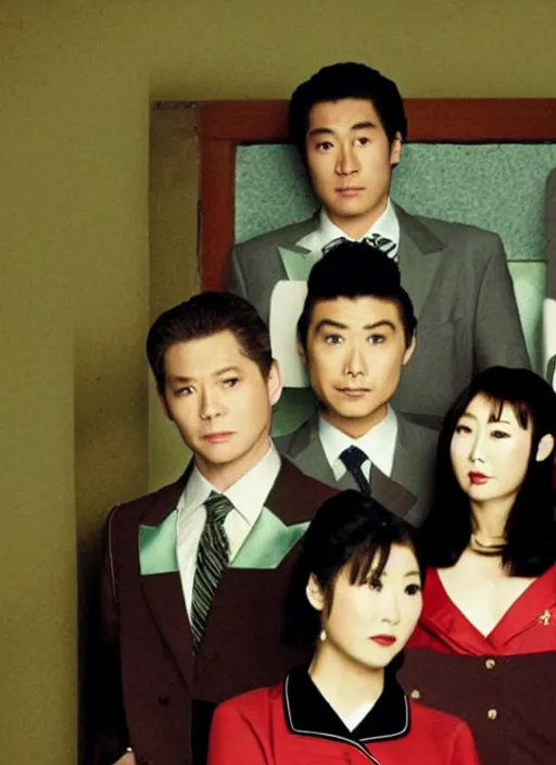 Prompt: Still frame promo photo from scene from the Twin Peaks Japanese soap opera, retro haze