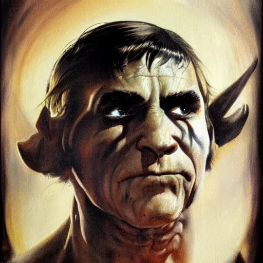 Image similar to ultra realistic portrait painting of davy jones, art by frank frazetta, 4 k, ultra realistic, highly detailed, epic lighting