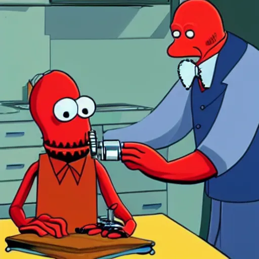 Prompt: doctor John a zoidberg juicing up his claws for a fight
