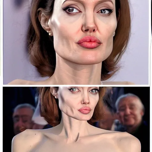 Image similar to an orange with the face of angelina jolie