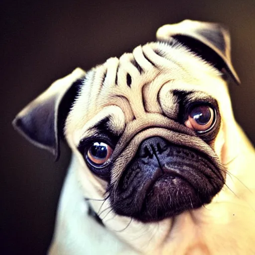 Image similar to a pug that looks like angelina jolie