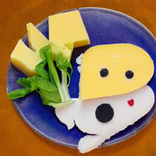 Prompt: rabbit made out of cheese