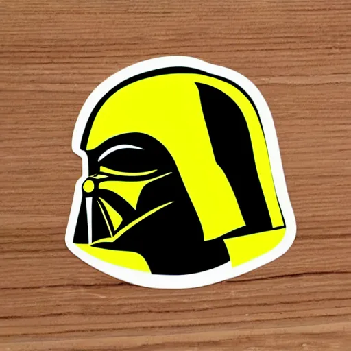 Image similar to svg sticker, centered, round-cropped, white-space-surrounding, Darth-Vader listening to headphones, flat colors, vector art