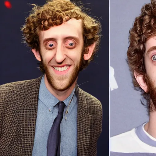 Image similar to thomas middleditch blonde hair smoking weed