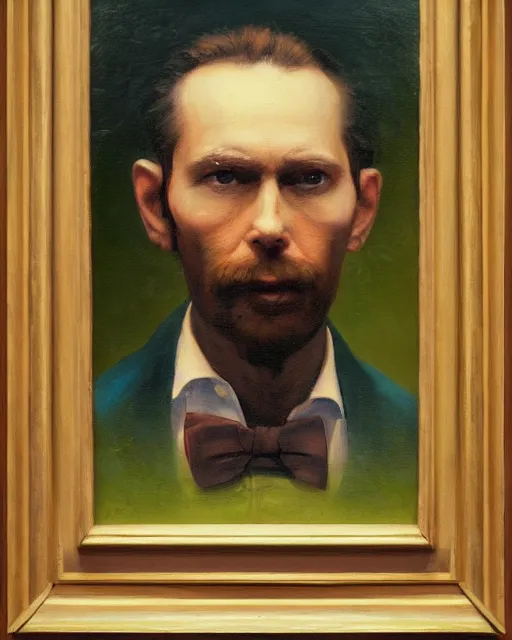 Image similar to painterly portrait, Hank Williams Sr, impasto, fantasy, chuck close:7, carl spitzweg:7, cinematic light, full face, symmetrical face