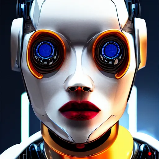 Prompt: portrait of robot, cyberpunk, ultra realistic