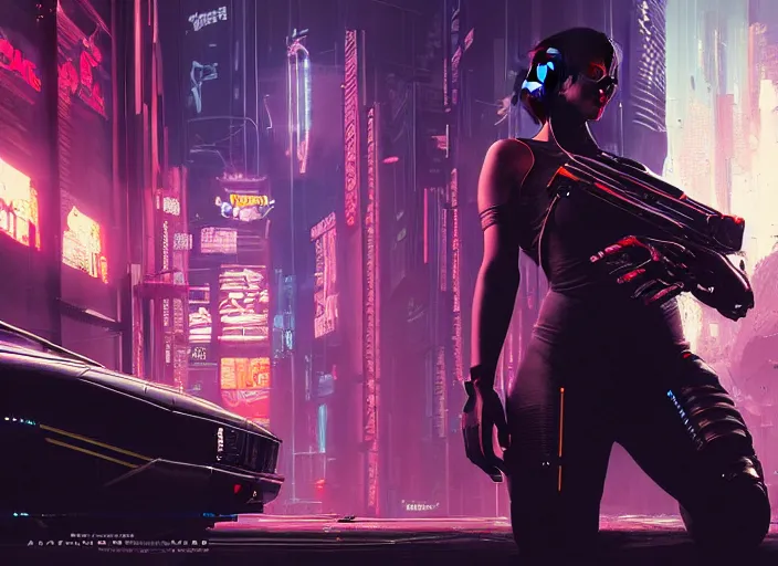 Prompt: quadra type 66 avenger as a Cyberpunk 2077 loading screen, looking at camera, intricate, dystopian, sci-fi, extremely detailed, digital painting, artstation, concept art, smooth, sharp focus, illustration, intimidating lighting, incredible art by artgerm and greg rutkowski and alphonse mucha and simon stalenhag