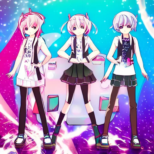 Image similar to new vocaloid 6 ai voicebank release, one person, official illustration, box art