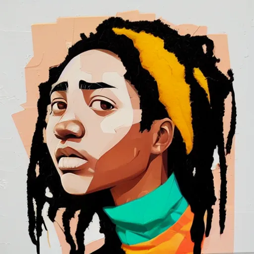 Prompt: Rasta profile picture by Sachin Teng, asymmetrical, Organic Painting , Matte Painting, geometric shapes, hard edges, graffiti, street art:2 by Sachin Teng:4