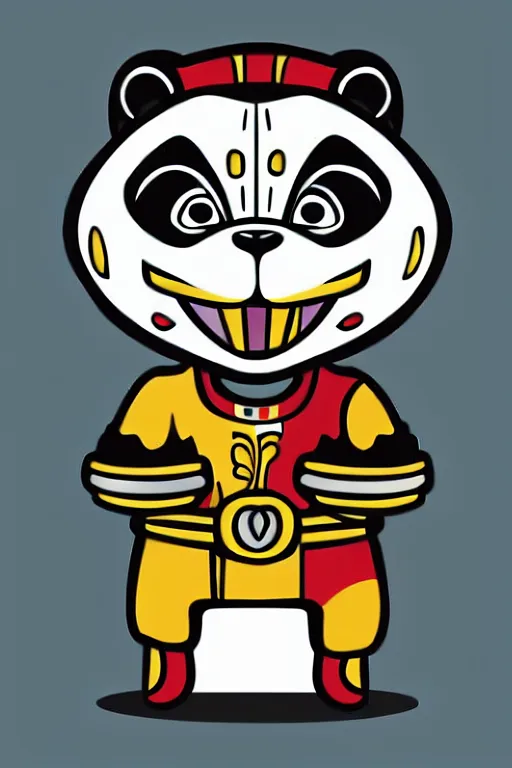 Image similar to Portrait of a panda as a Mexican wrestler, sticker, colorful, illustration, highly detailed, simple, smooth and clean vector curves, no jagged lines, vector art, smooth