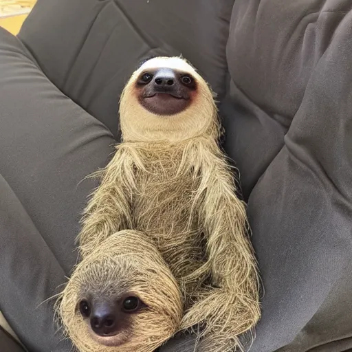 Prompt: photo of a sloth-dog
