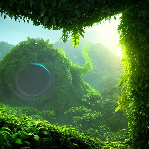 Image similar to cinema 4D cinematic render, utopian jungle in space ,a detailed zoned in human anatomy veins, nature, heavy green, dramatic lens flares,far view apes hanging from vines, a evil dark sun , depth field, unreal engine, sharp, incredible detail, professional composition, quality digital art, 4k, 4k concept art and hyper realism