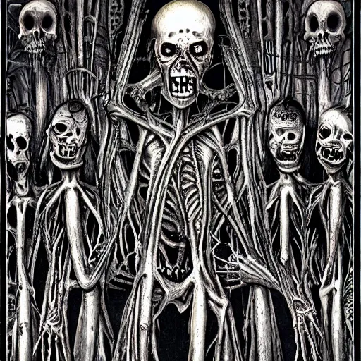 Image similar to the zombie apocalypse by hr giger