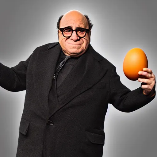 Prompt: danny devito offering me an egg, trending on artstation