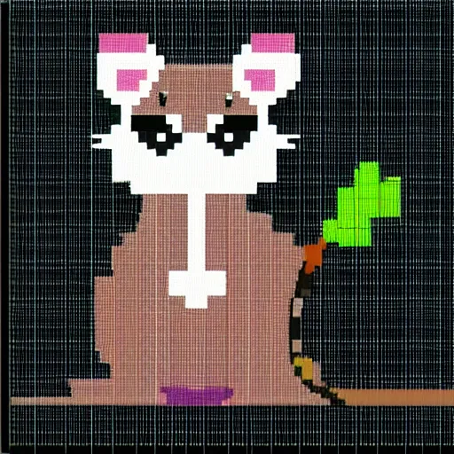 Prompt: possum, pixelart