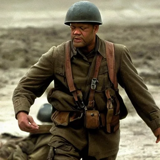 Image similar to Laurence Fishburne in Saving Private Ryan