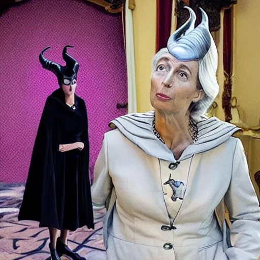 Image similar to Christine Lagarde as Maleficent