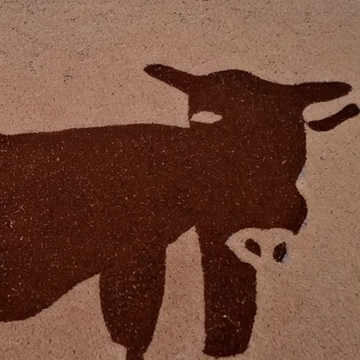 Image similar to sand painting of cow