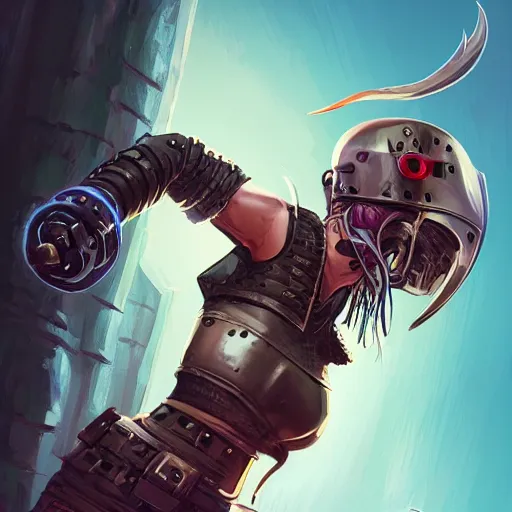 Image similar to cyberpunk viking helmet mask warrior goddess robot ninja fantasy, art gta 5 cover, official fanart behance hd artstation by jesper ejsing, by rhads, makoto shinkai and lois van baarle, ilya kuvshinov, ossdraws