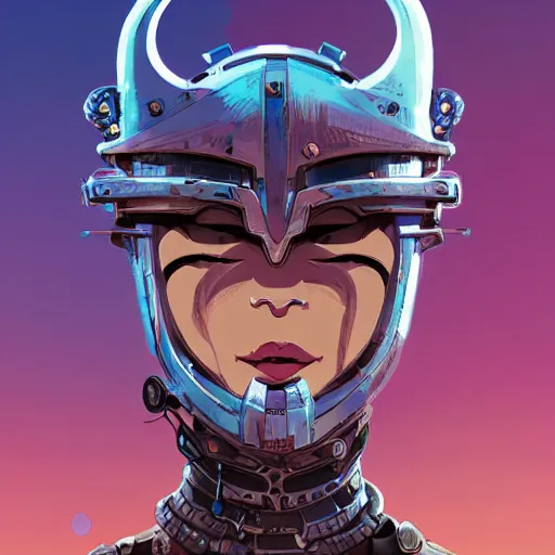 Image similar to cyberpunk viking helmet mask warrior goddess robot ninja fantasy, art gta 5 cover, official fanart behance hd artstation by jesper ejsing, by rhads, makoto shinkai and lois van baarle, ilya kuvshinov, ossdraws