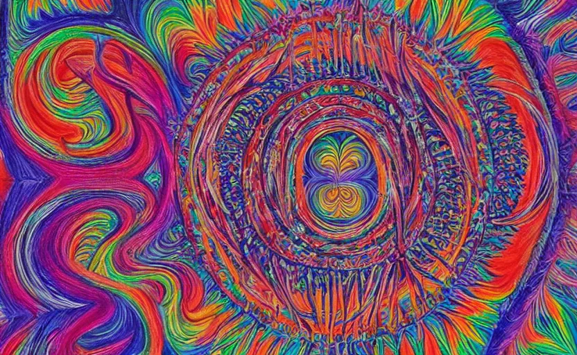 Prompt: psychedelic candy!!!!!!! forest by alex grey, acrylic painting!!!, intricate details!!!!, fine brush!!!!!!