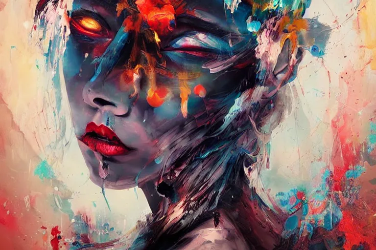 Image similar to artistic dirty art acrylic painting, paint brushstrokes and squeegeed dirty artwork, art by ross tran style reminiscent of illustrative children books, surreal, human figures, low tons colors, futuristic world leaders of terror 2 1 th century