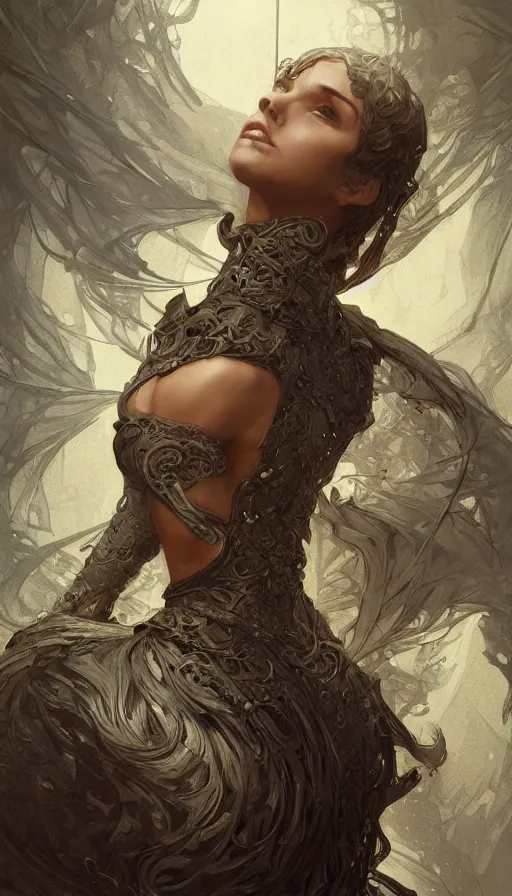 Prompt: thief, fame of thrones, fibonacci, sweat drops, intricate fashion clothing, insane, intricate, highly detailed, surrealistic, digital painting, artstation, concept art, smooth, sharp focus, illustration, unreal engine 5, 8 k, art by artgerm and greg rutkowski and alphonse mucha