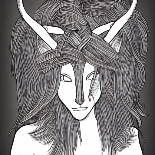 Image similar to tangled hair minotaur