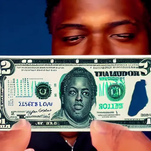 Prompt: juice wrld on the dollar bill 4 k detailed super realistic