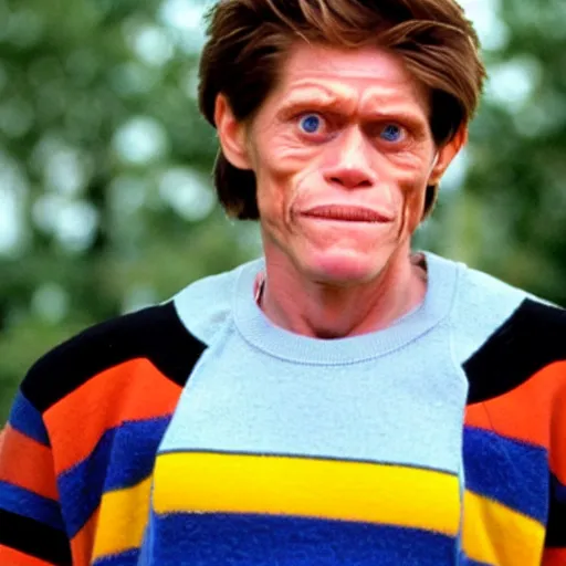 Image similar to willem dafoe as a 9 0 s school bully