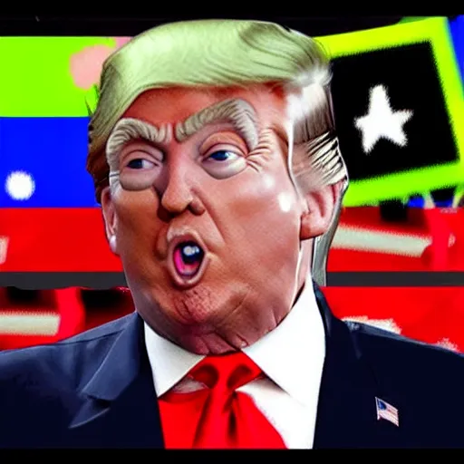 Image similar to donald trump in splatoon