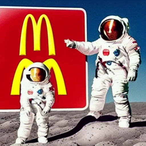 Image similar to mcdonald's on the moon