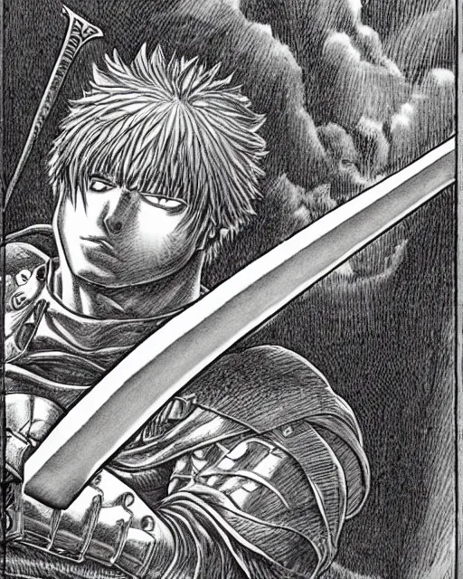 Image similar to sword drawn by kentaro miura,