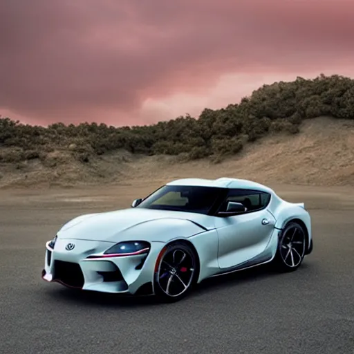 Prompt: official photograph of the 2033 Toyota Supra Crossover, dramatic lighting, highly detailed render