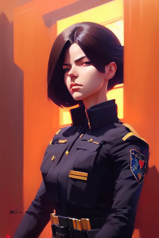 Prompt: a ultradetailed beautiful panting of a stylish swat woman, oil painting, by ilya kuvshinov, greg rutkowski and makoto shinkai, trending on artstation