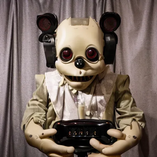 Image similar to creepy animatronic