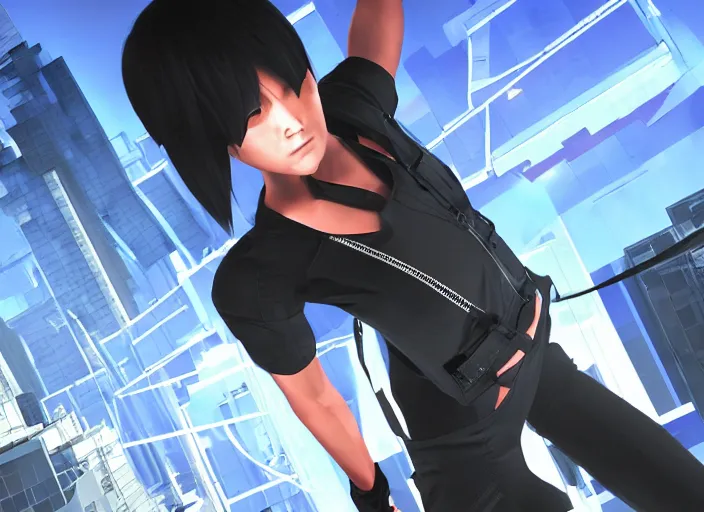 Prompt: mirror's edge in the style of hideo kojima's pt, screenshot