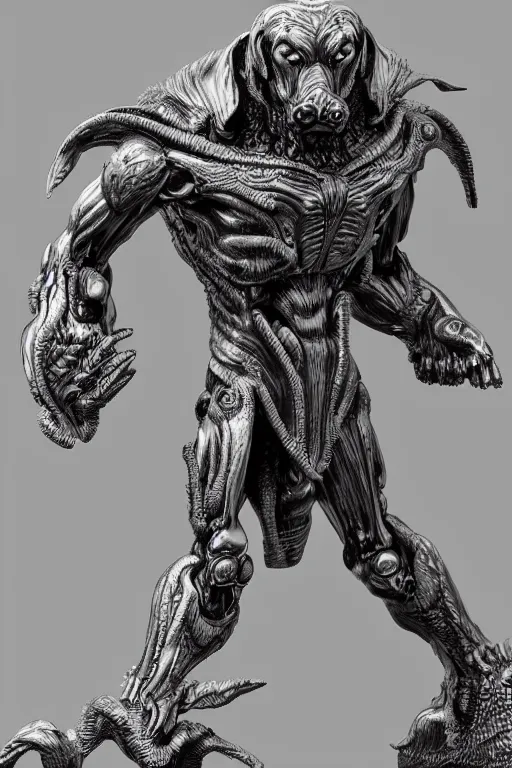 Image similar to hound humanoid figure, highly detailed, digital art, sharp focus, trending on art station, kentaro miura manga art style