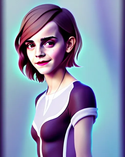 Image similar to beautiful full body Emma Watson smiling illustration by lois van baarle and loish and ross tran and rossdraws and sam yang and samdoesarts and artgerm and Cecil Beaton, Lee Miller, Irving Penn, David Bailey, 3D unreal 5, DAZ, hyperrealistic, octane render, cgsociety