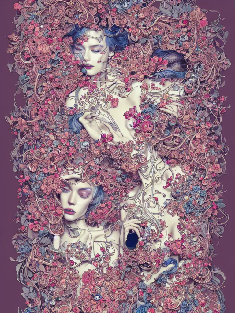 Image similar to fragrance advertising campaign by james jean, highly detailed, intricate