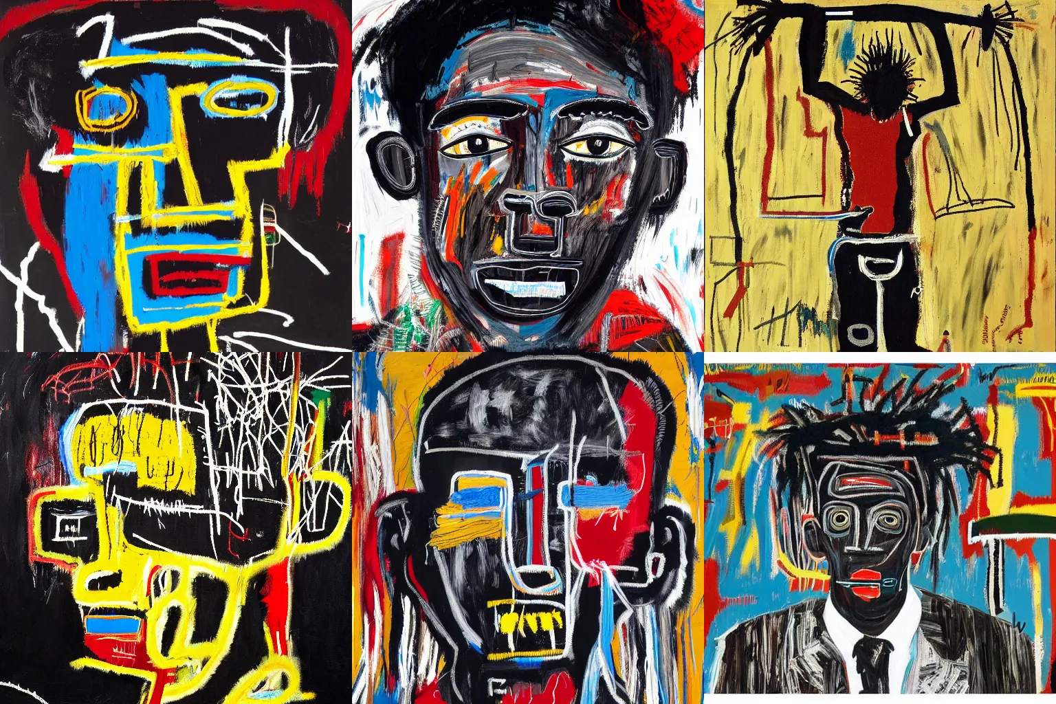 Prompt: extremely highly detailed hi-res majestic painting of an black strong african man by jean-michel basquiat, , 4k insanely detailed and intricate