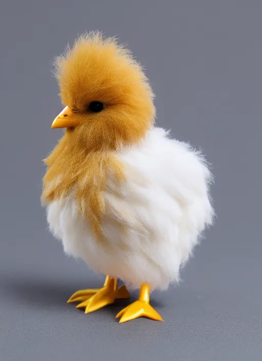 Prompt: 80mm resin detailed miniature of very fluffy chick, Product Introduction Photos, 4K, Full body, simple background