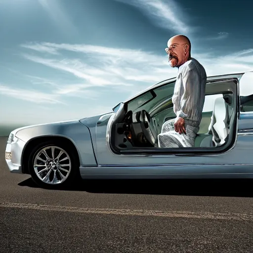Prompt: walter white as a luxury car, high definition, 8 k hd, realistic, high detail,