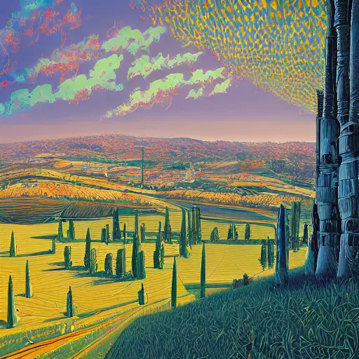 Prompt: A detailed surreal landscape of Ravenna in the 15th century by Alena Aenami